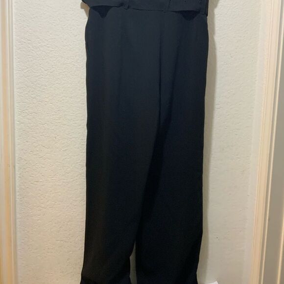 NWOT Cinq à Sept Black Belted Overlay Wide Leg Pants size 2 - Picture 5 of 7
